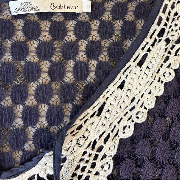 Solitaire Swim Cover Up Sz S Purple and cream tag shows large but it’s a small - Picture 6 of 7